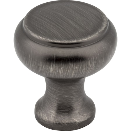 Elements 1-3/16" Diameter Brushed Pewter Button Westbury Cabinet Knob 3898BNBDL